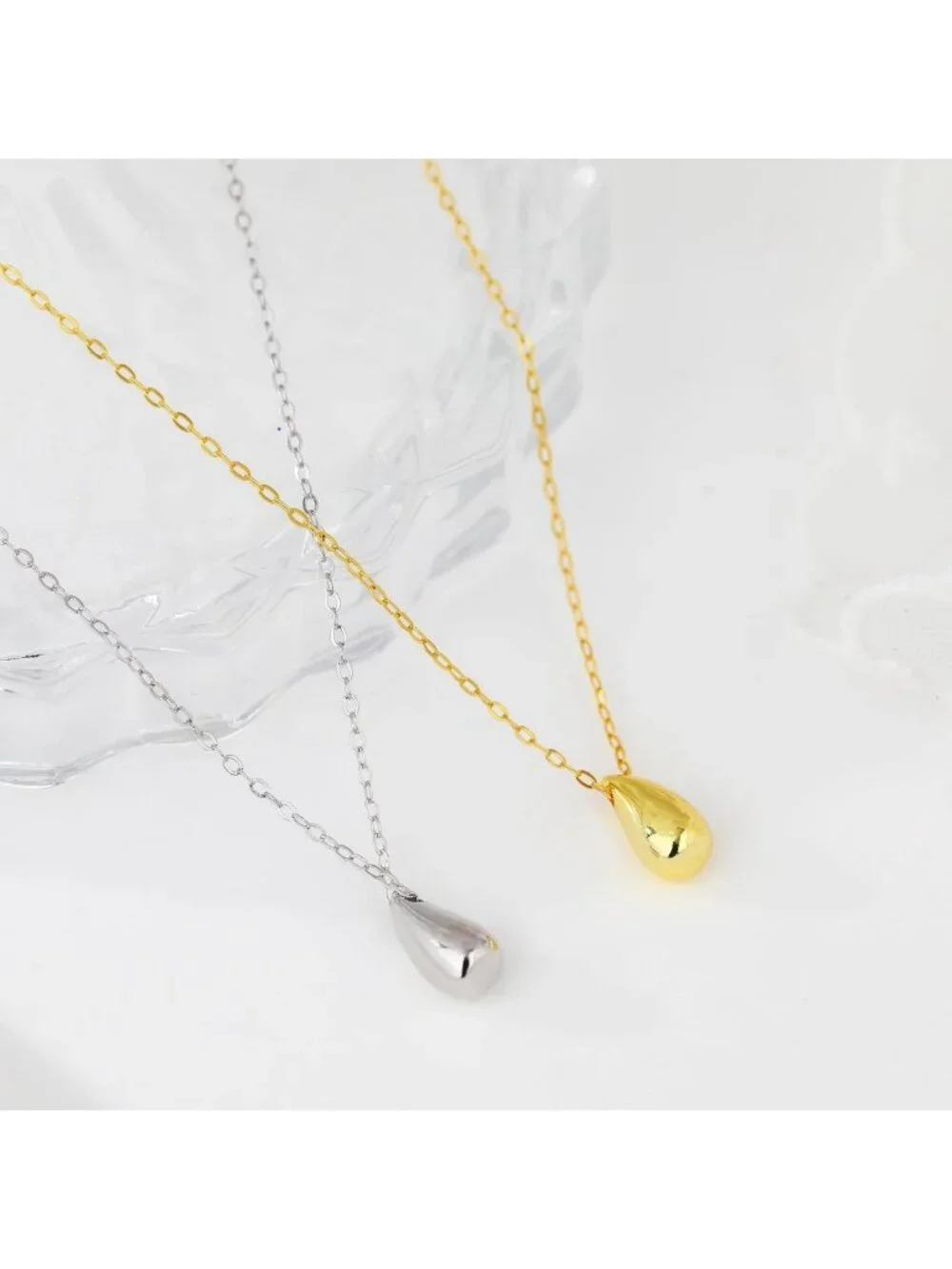 Minimalist Teardrop Pendant Necklace, S925 Sterling Silver Jewelry Gift for Her